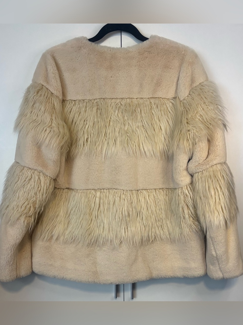 BCBGeneration Plush Cream Faux Fur Teddy Jacket - Picture 2 of 3